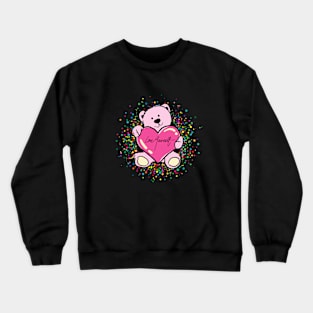 Love Yourself Rainbow Dots Bear Crewneck Sweatshirt